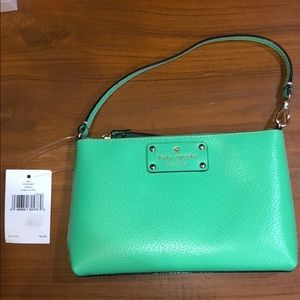 kate spade linet wellesley green wristlet